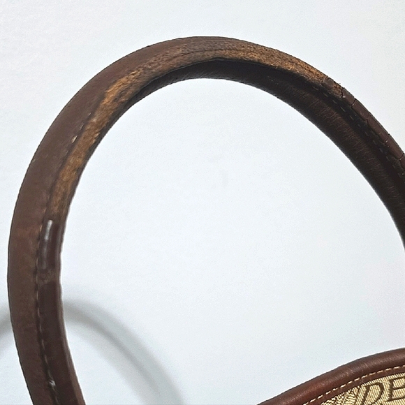 VINTAGE Dooney & Bourke Beige and Dark Brown Tote Large Capacity - Picture 12 of 17